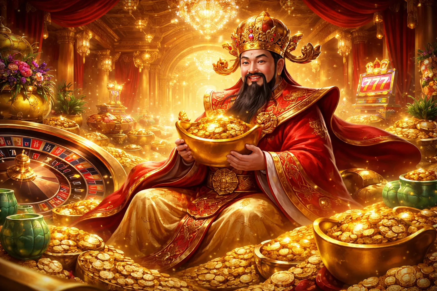 Hình ảnh nền blog 77 Ball Tải Game với đồ họa game và ánh sáng xanh vàng