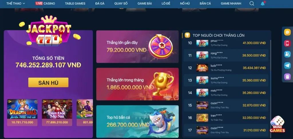 Thế Giới Slot Games và Nổ Hũ tại 77 Ball Tải Game